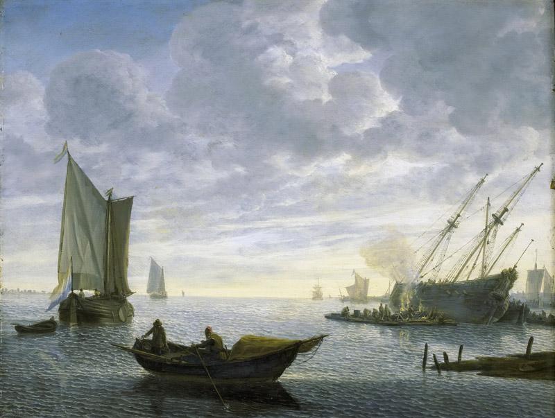 Verschuier, Lieve Pietersz. -- Het kalefateren van een schip, 1660-1686