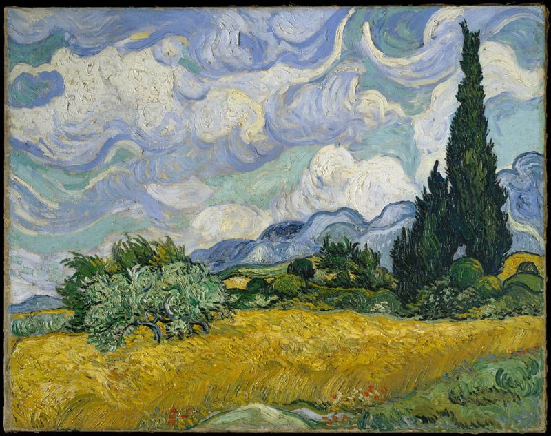 Vincent van Gogh--Wheat Field with Cypresses
