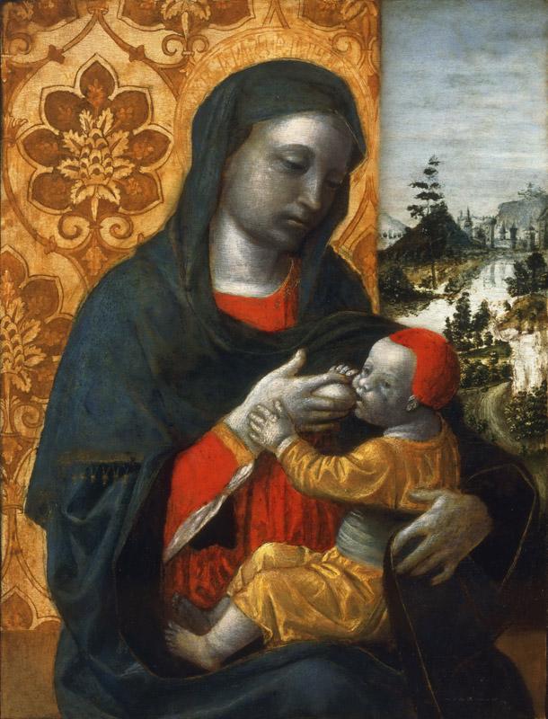 Vincenzo Foppa, Italian (active Milan), born 1427- 30, died 1515-16 -- Virgin and Child before a Landscape