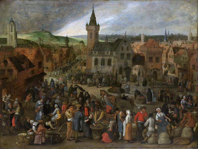 Vrancx, Sebastiaan -- Marktdag in een Vlaamse stad, 1600-1647