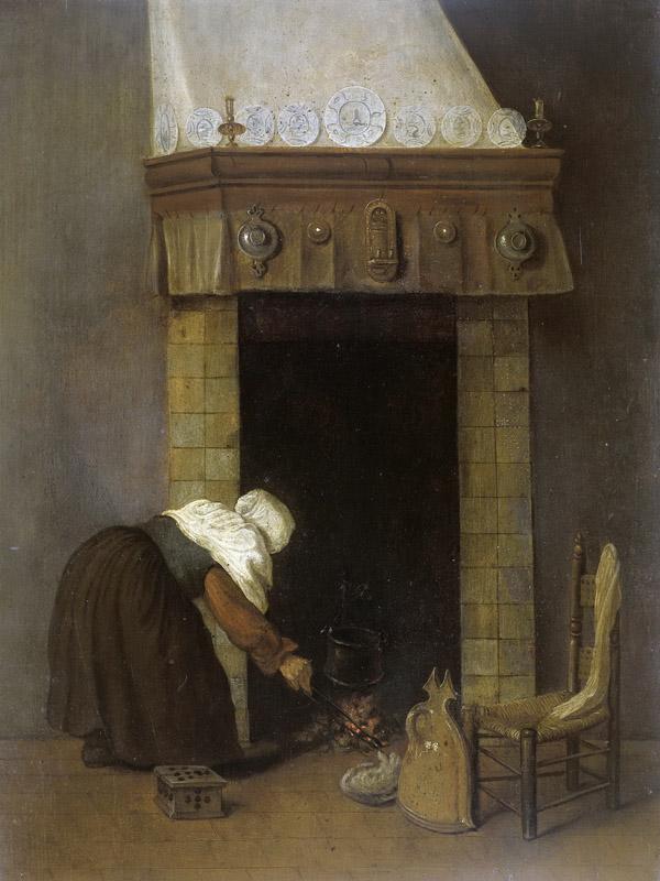 Vrel, Jacob -- Vrouwtje bij de schouw, 1654-1662