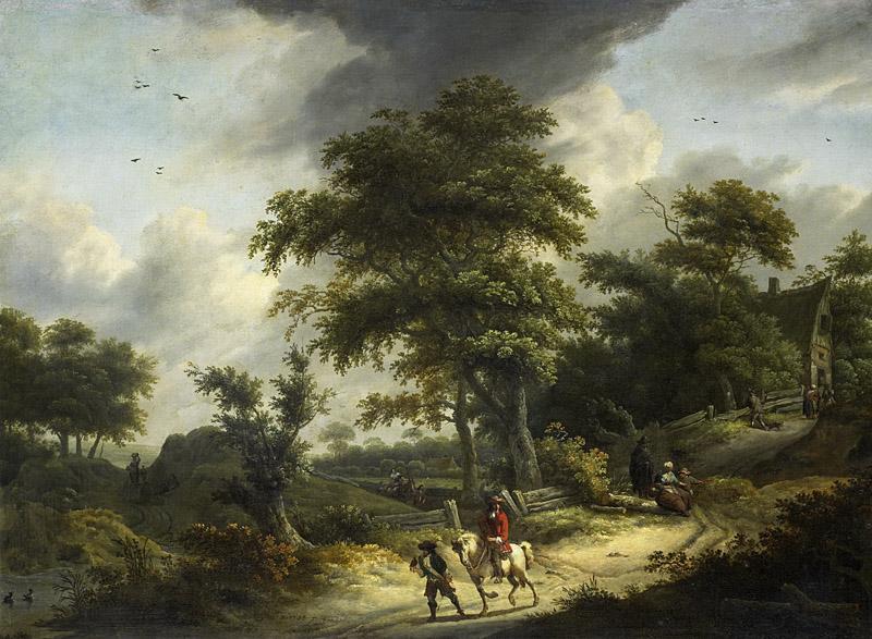Vries, Roelof Jansz. van -- Landschap met valkenier, 1650 - 1681
