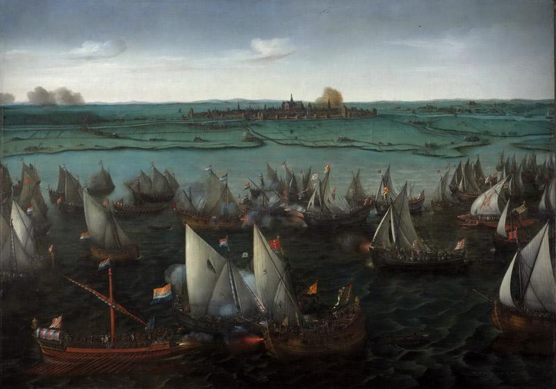 Vroom, Hendrik Cornelisz. -- Gevecht tussen Hollandse en Spaanse schepen op het Haarlemmermeer, 26 mei 1573