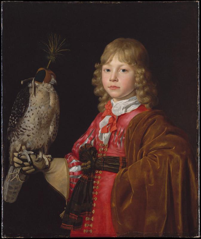 Wallerant Vaillant--Portrait of a Boy with a Falcon