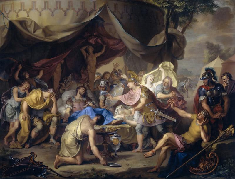 Walraven, Isaac -- Het sterfbed van Epaminondas, bevelhebber van het Thebaanse leger in de strijd tegen Sparta, 1726