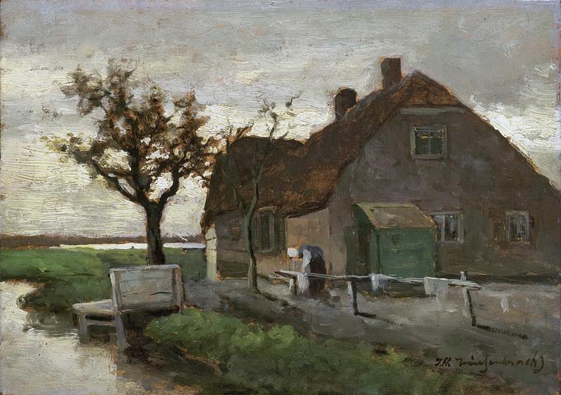 Weissenbruch, Johan Hendrik -- Boerenhuis aan een vaart, 1870-1903
