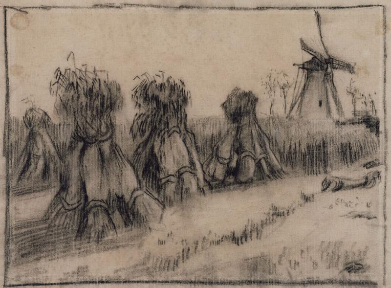 Wheat Field with Sheaves and a Windmill