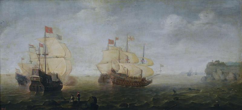 Wieringen, Cornelis Claesz. van-Combate naval-43 cm x 90 cm