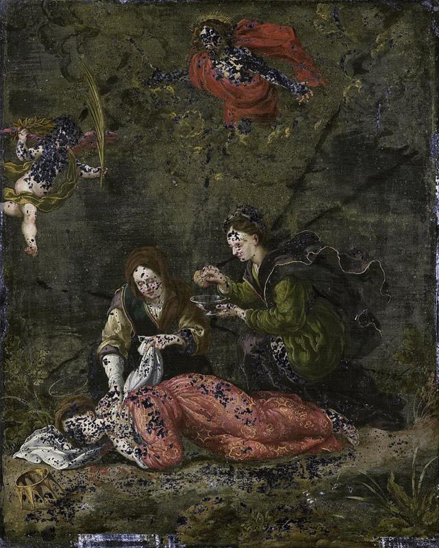 Wierix, Hieronymus -- De dood van de heilige Cecilia, 1600