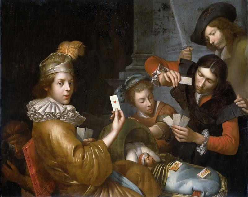 Wijckersloot, Johannes van -- Het kaartspel op de wieg, allegorie, 1643-1683