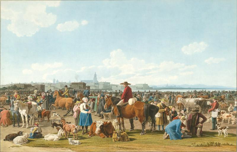 Wilhelm von Kobell (1766-1855)-Cattle Market before a Large City