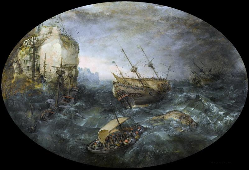 Willaerts, Adam -- Schipbreuk op een rotsachtige kust, 1614