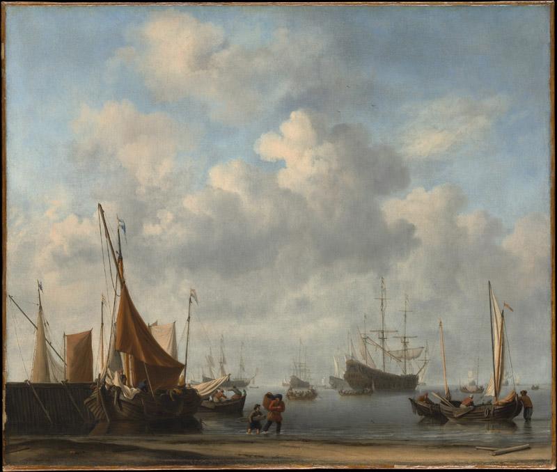 Willem van de Velde II--Entrance to a Dutch Port