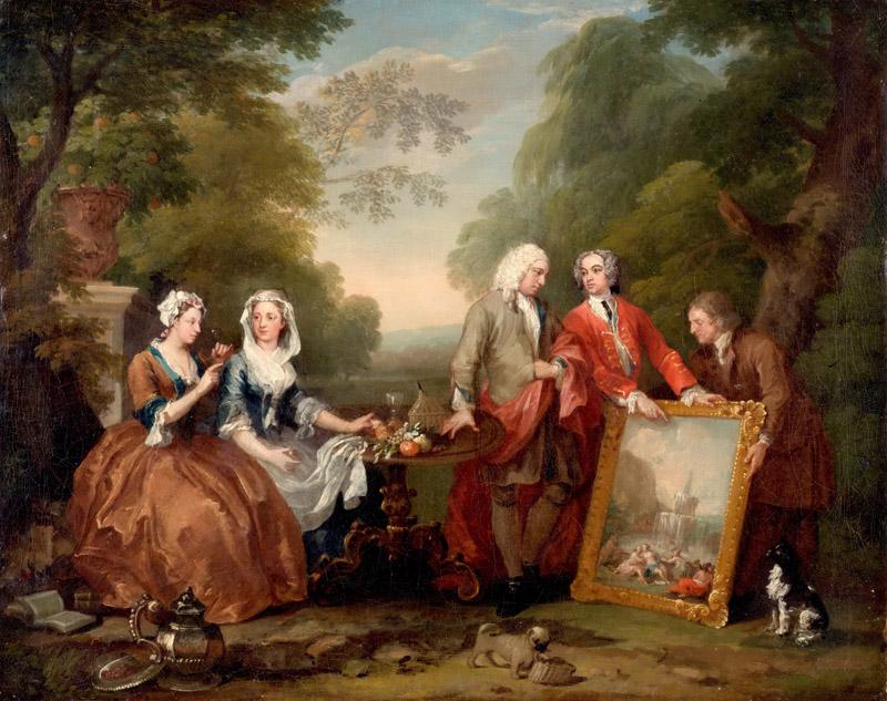 William Hogarth, English, 1697-1764 -- Conversation Piece (Portrait of Sir Andrew Fountaine with Other Men and Women)