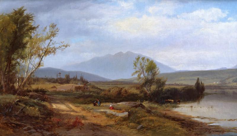 William M. Hart, American, 1823-1894 -- River Landscape with Figures