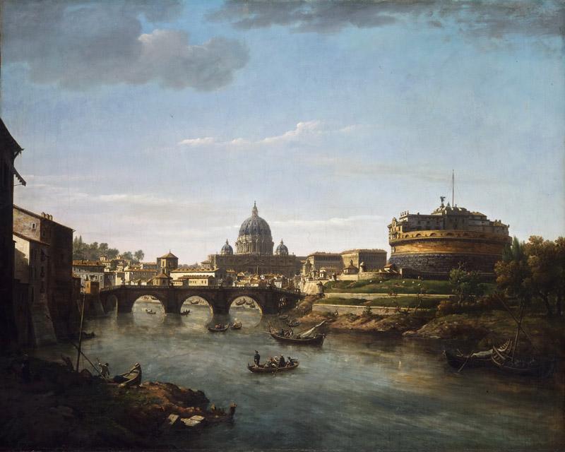 William Marlow, English, 1740-1813 -- View of Rome from the Tiber