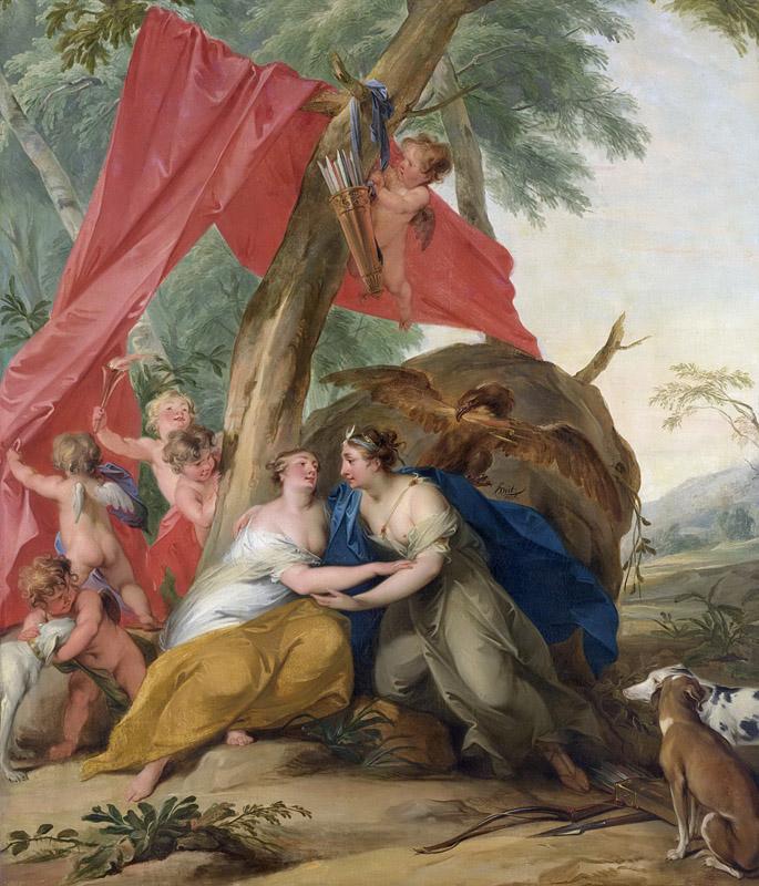Wit, Jacob de -- Jupiter vermomd als Diana verleidt de nimf Callisto, 1727