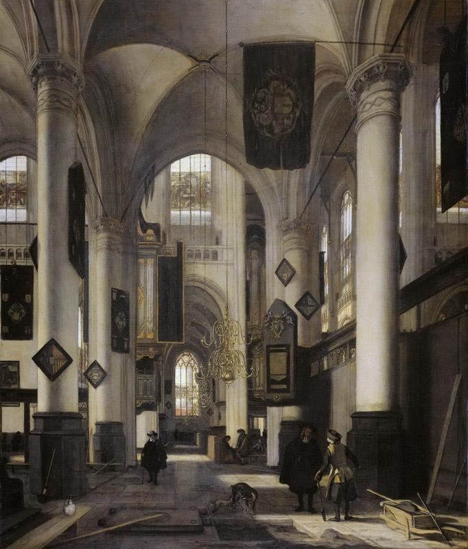 Witte, Emanuel de -- Interieur van een protestantse gotische kerk, 1660-1680