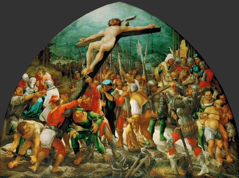 Wolfgang Huber (c. 1485-1553) -- Raising of the Cross