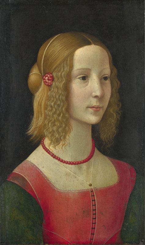 Workshop of Domenico Ghirlandaio - Portrait of a Girl