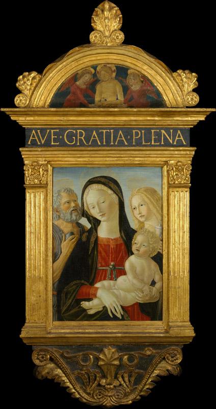 Workshop of Francesco di Giorgio Martini--The Man of Sorrows with Two Angels