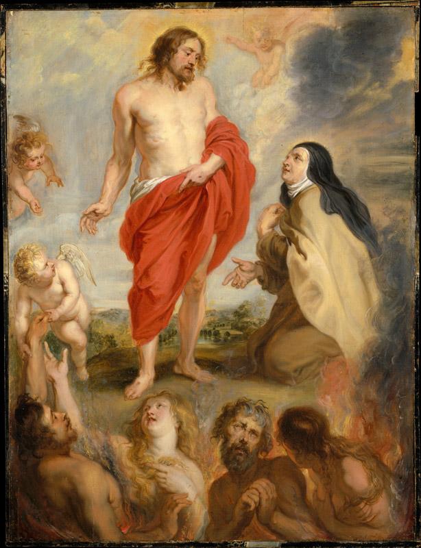 Workshop of Peter Paul Rubens--Saint Teresa of avila Interceding for Souls in Purgatory
