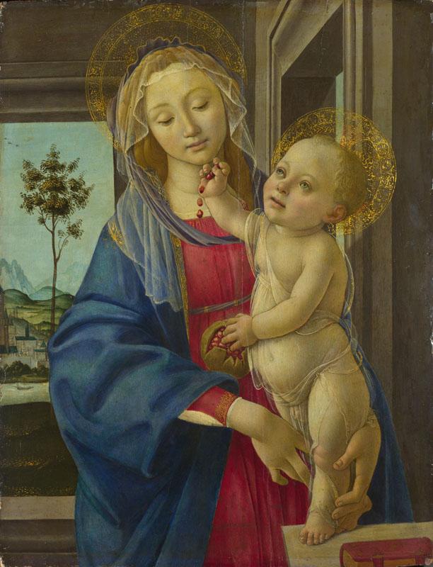 Workshop of Sandro Botticelli - The Virgin and Child with a Pomegranate