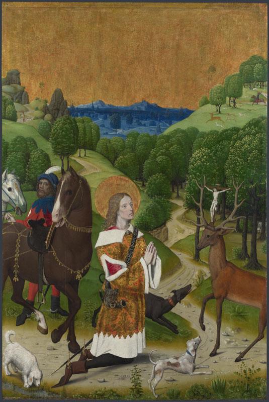 Workshop of the Master of the Life of the Virgin - The Conversion of Saint Hubert - Left Hand Shu