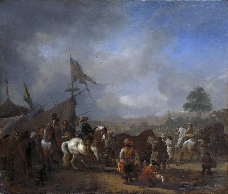 Wouwerman Philips -- Een legerkamp, 1650-1668
