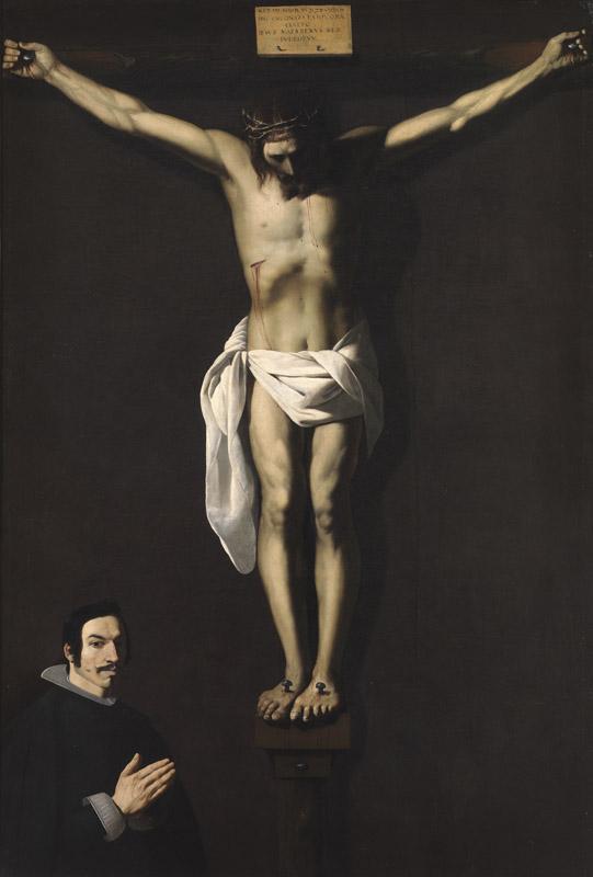 Zurbaran, Francisco de-Cristo crucificado con donante-244 cm x 167,5 cm