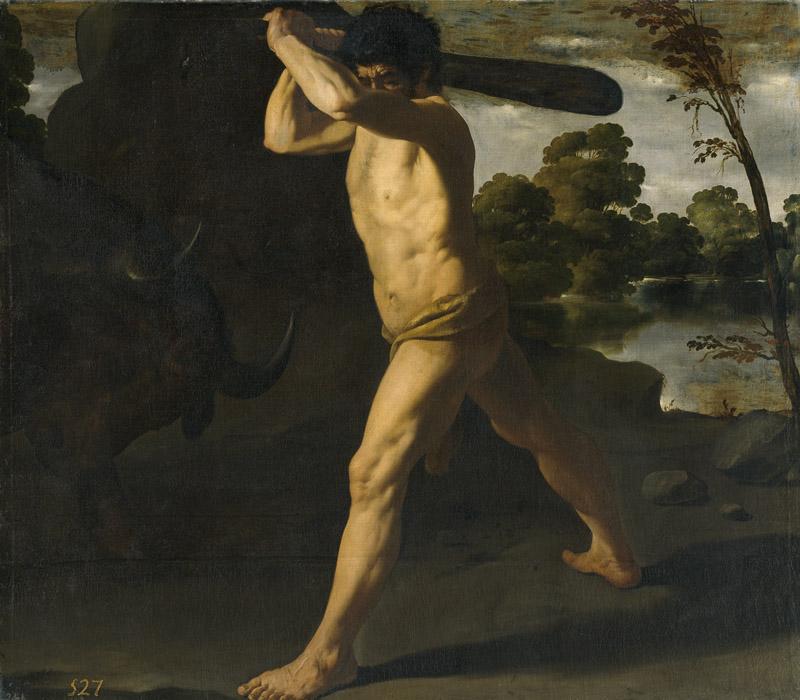 Zurbaran, Francisco de-Hercules lucha contra el toro de Creta-133 cm x 152 cm