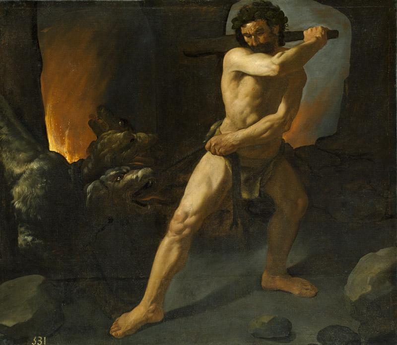 Zurbaran, Francisco de-Hercules y el Cancerbero-132 cm x 151 cm