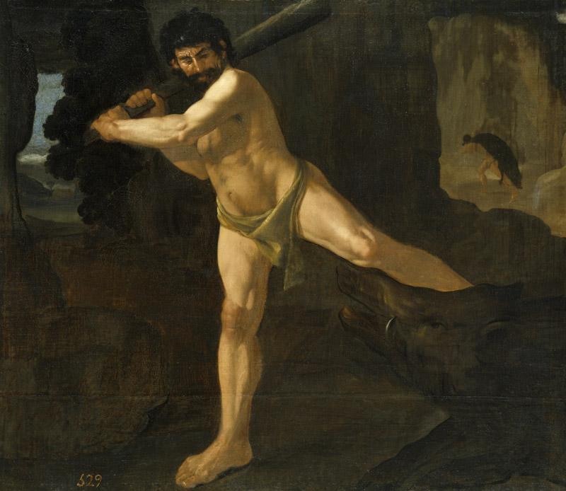 Zurbaran, Francisco de-Lucha de Hercules con el jabali de Erimanto-132 cm x 153 cm