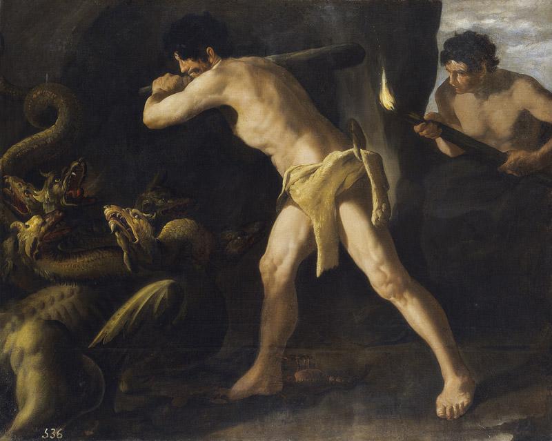 Zurbaran, Francisco de-Lucha de Hercules con la Hidra de Lerna-133 cm x 167 cm