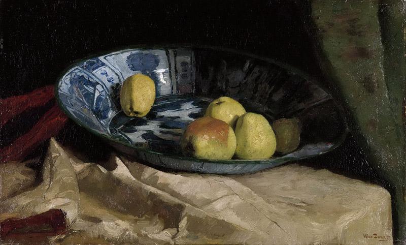 Zwart, Willem de -- Stilleven met appels op een Delfts blauwe schaal, 1880-1890