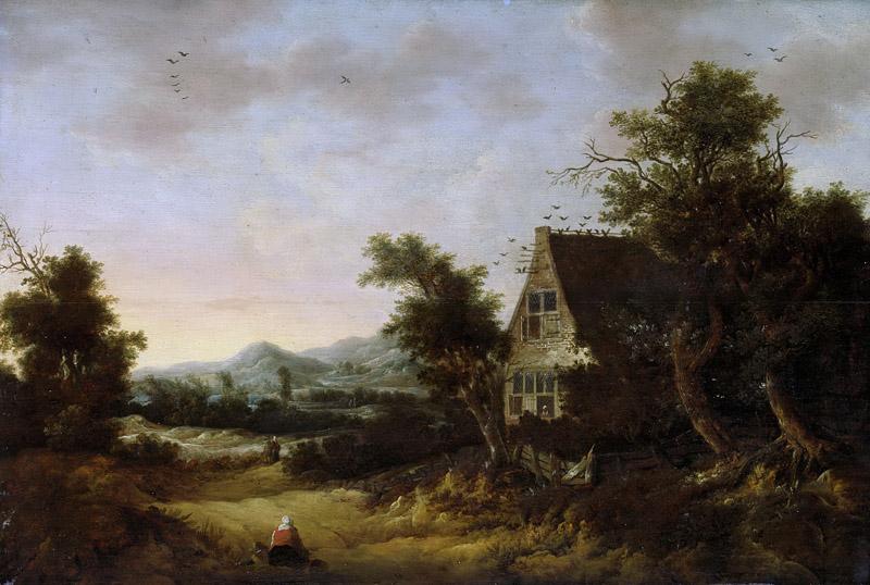 Zwieten, Cornelis van -- Heuvellandschap met boerenwoning, 1653