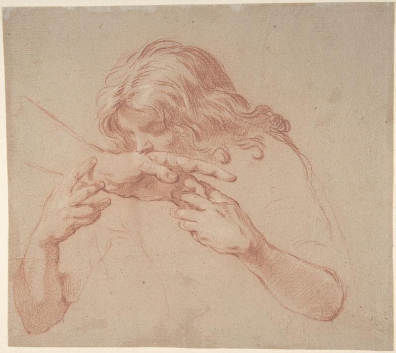 attributed to Marco Benefial--Youth Kissing an Outstretched Hand