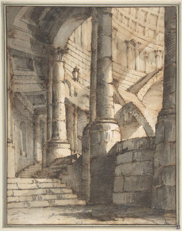 attributed to Mauro Berti--Framed Design for a Stage Set